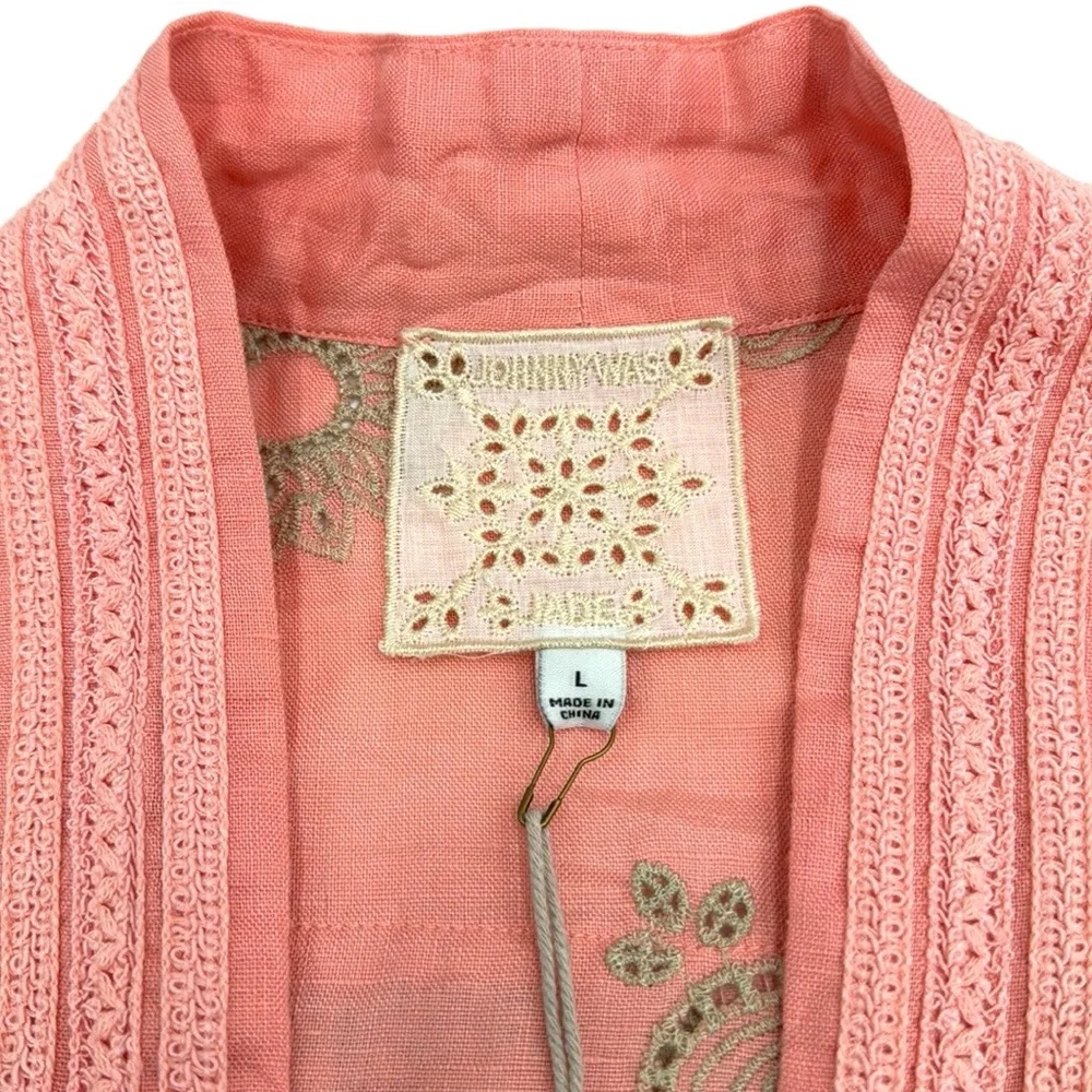 Johnny Was Faye Eyelet Embroidered Kimono Size Large - Picture 10 of 15